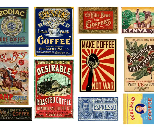 Vintage Kahve Temalı Sticker Seti